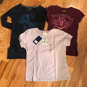Three athletic tops, size Medium